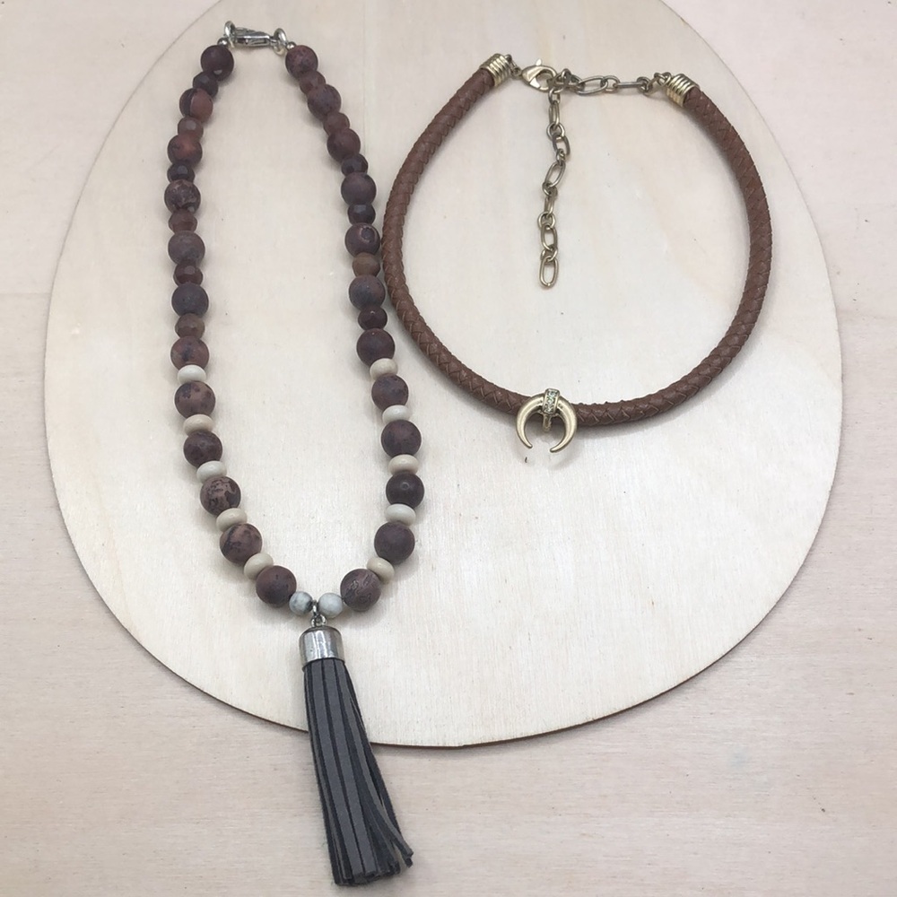 Curated bundle boho festival statement style necklaces lot 2.
